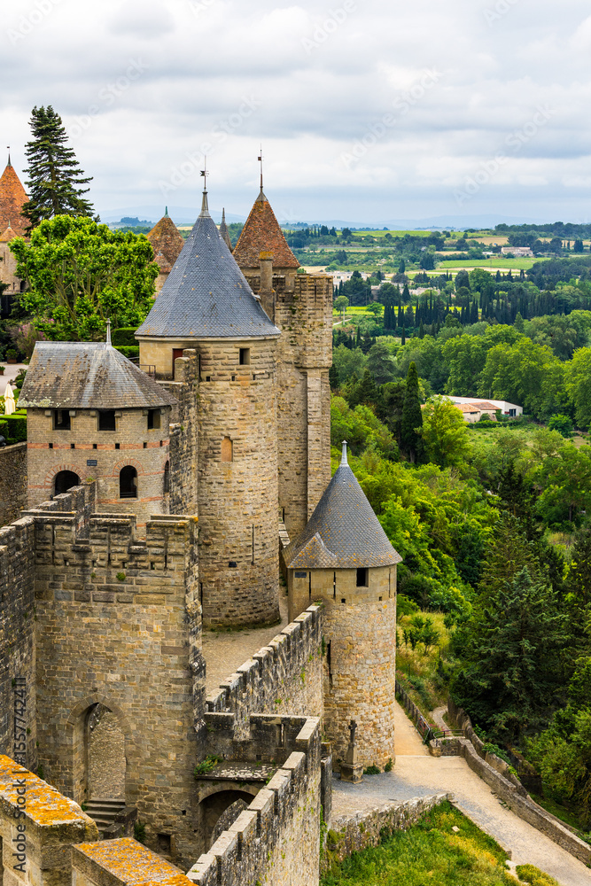 Obraz premium Aude Gate Seen from the Ramparts of the Cité de Carcassonne