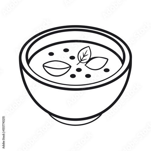 zurek soup white outline illustration vector icon