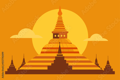 golden hour at shwedagon pagoda myanmar