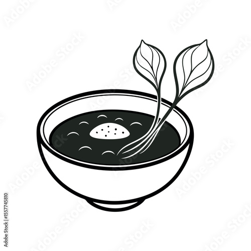 beetroot soup outline white vector illustration