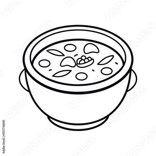 beetroot soup line vector white background art