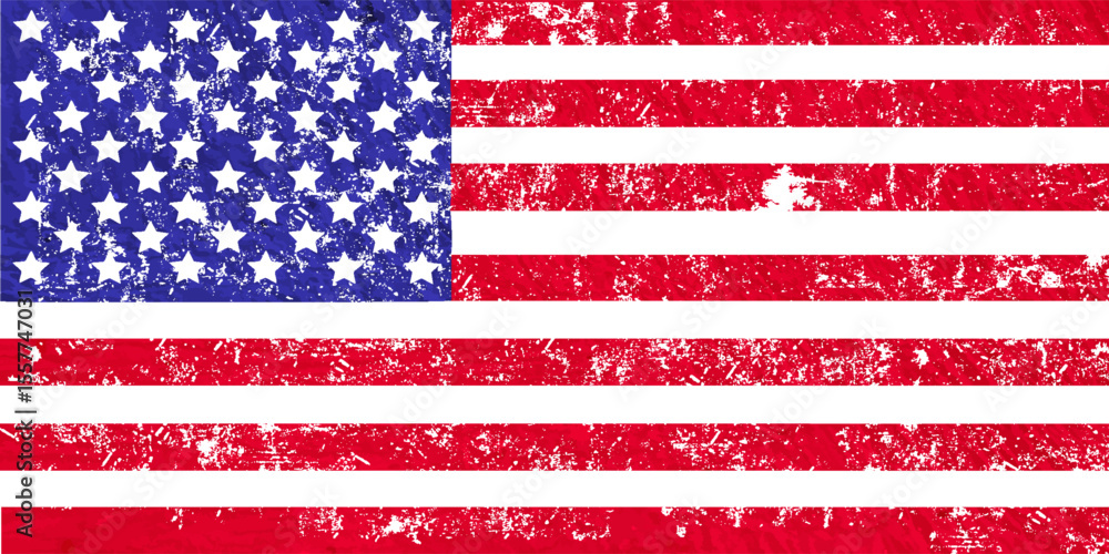 Fototapeta premium Closeup bendera Amerika grunge. Closeup of grunge American flag.