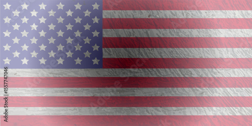 Closeup bendera Amerika grunge. Closeup of grunge American flag. united states flag. vector illustration