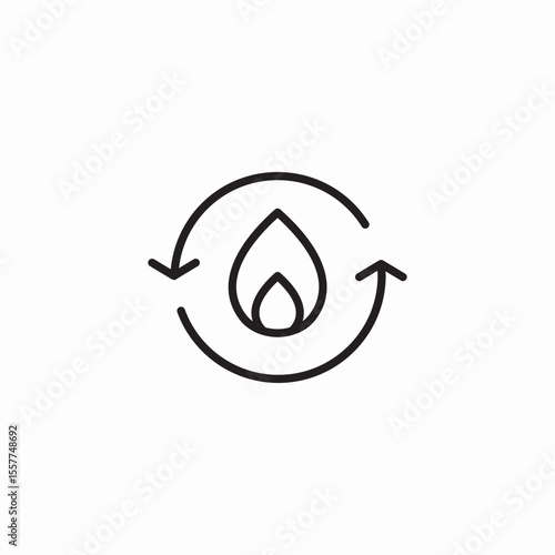 fire reuse icon sign vector