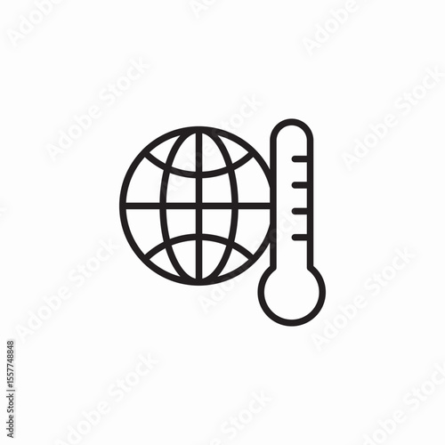 global+temperature icon sign vector