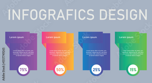 Modern infographic design template for web banner with business information steps