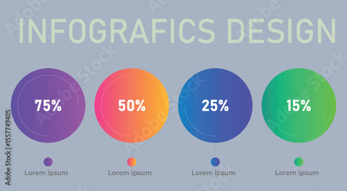 Happy Easter greeting card with eggs business infographic design element