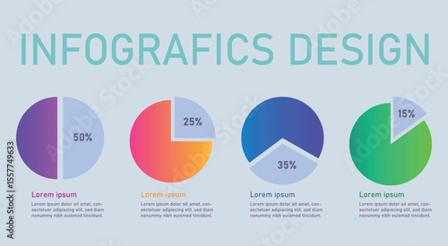 Colorful infographic design template with business icons and vector elements for web and presentation