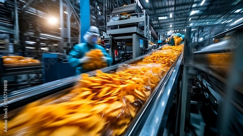 High-Speed Food Packaging in a Modern Factory