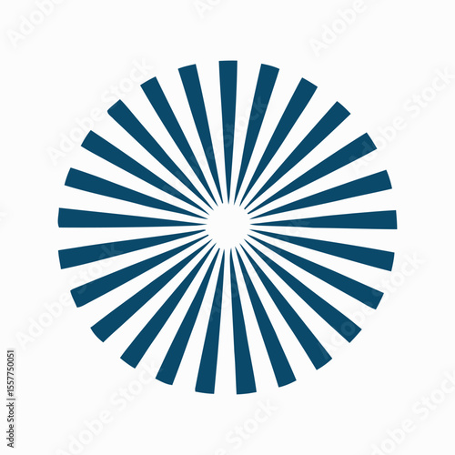 Dark Blue Radial Lines Pattern on White Background Circular graphic with radiating dark blue lines white background radial lines sunburst geometric pattern abstract