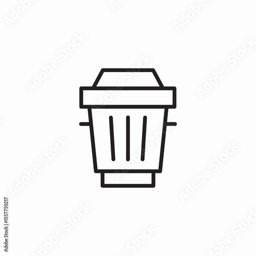 waste can icon sign vector