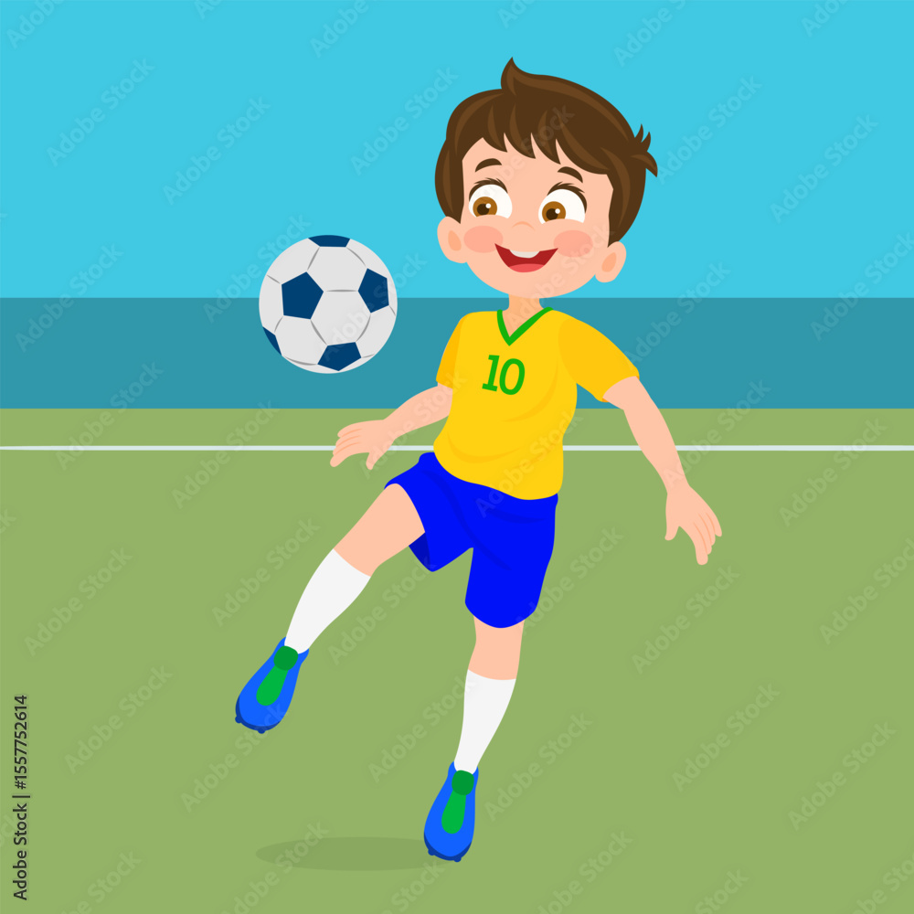 Fototapeta premium young man playing football soccer.
