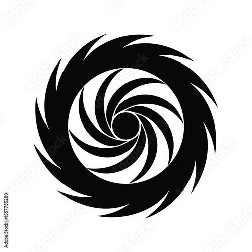 Abstract vortex logo vector illustration rotating spiral pattern Vector illustration
