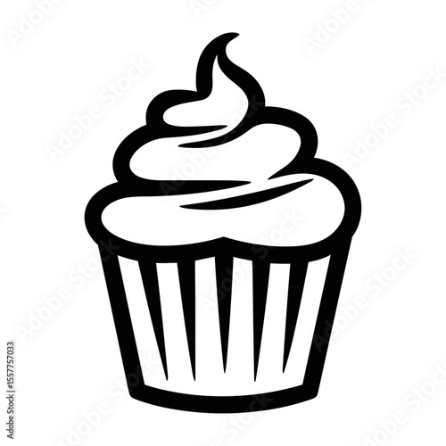 cupcake, dessert, sweet, cherry, cream, bakery, food, cake, vector, illustration, muffin, pastry, celebration, tasty, party, icing, snack, delicious, baking, birthday, cream, confectionery, sugar, fro