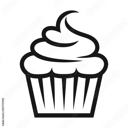 cupcake, dessert, sweet, cherry, cream, bakery, food, cake, vector, illustration, muffin, pastry, celebration, tasty, party, icing, snack, delicious, baking, birthday, cream, confectionery, sugar, fro