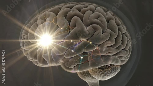 Eureka Moment: Brain Lights Up with a New Idea, Symbolizing Creativity and Innovation

