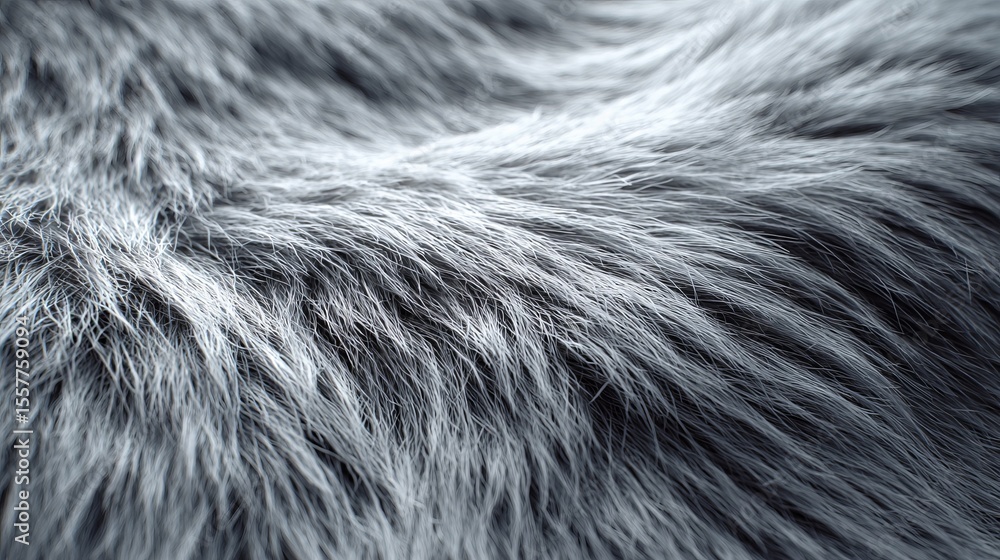 Detailed texture of synthetic grey fur captured in close-up Detailed texture of synthetic grey fur captured in close-up