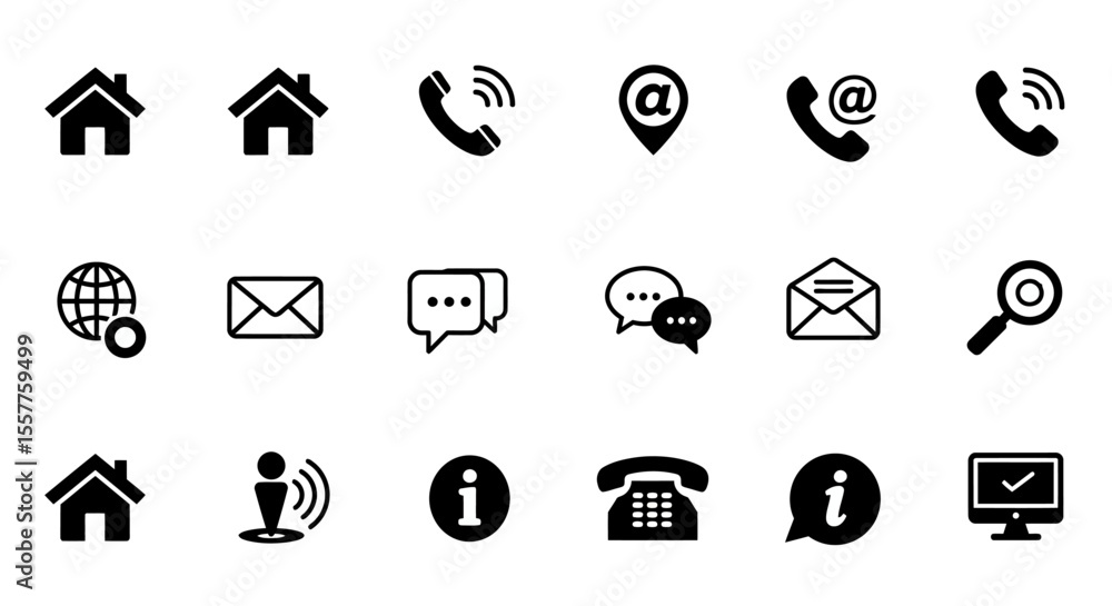 Web design icon set: vector symbols for internet, communication, and business Web design icon set: vector symbols for internet, communication, and business