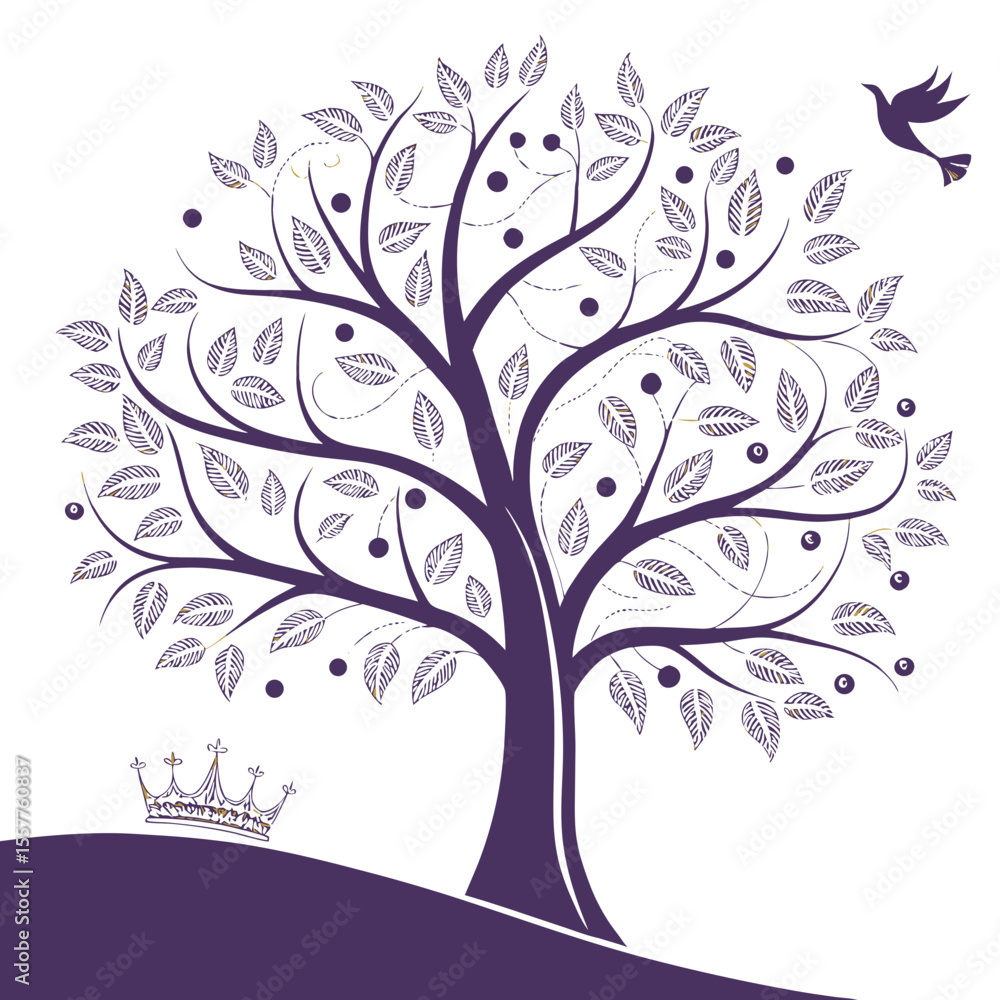 Obraz premium Tree Outline Royalty Vector Illustration