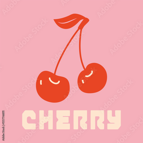 fashion graphic prints for cherries fruit, graffiti text print design. women's fashion print artwork. trendy cherry fruit t-shirt design. summer t-shirt design, girl's t-shirt