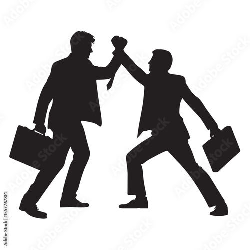 Business Rivalry and Success A Vector Illustration of Competitive Colleagues