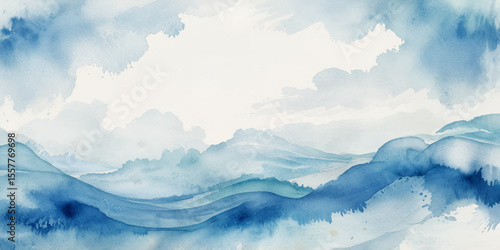 Abstract blue and white water ocean wave and curved line background. Blue wave with liquid fluid ocean texture. Ocean wave banner background.	