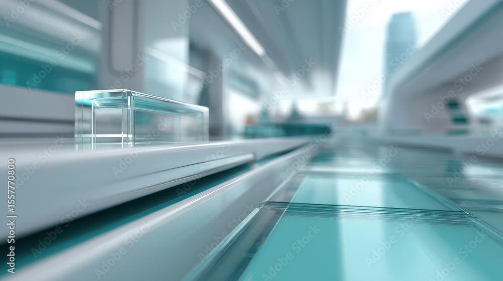 Obraz premium futuristic interface design featuring abstract transparent panels and graphics emphasizing visual harmony