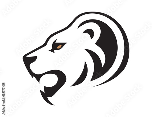 Majestic Lion Face Vector Illustration – Bold Animal Head Logo Design Isolated on White Background