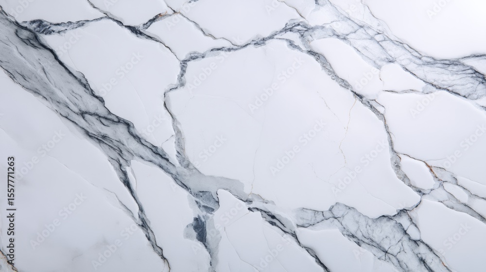 Obraz premium Luxurious White Marble with Dark Gray Veins