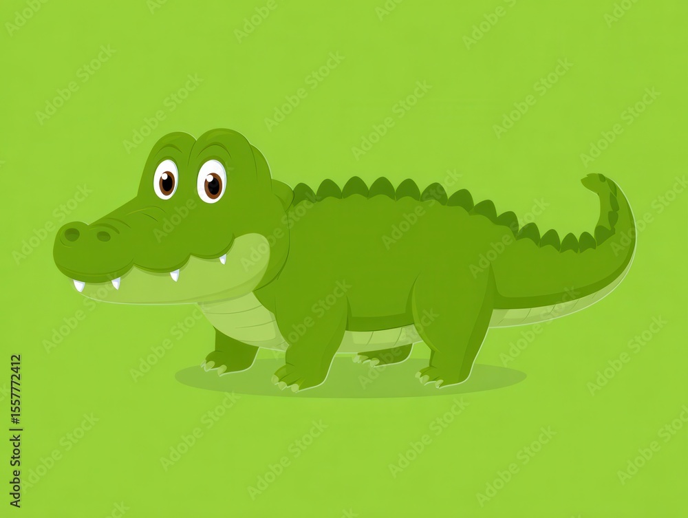 Fototapeta premium Cute cartoon alligator banner