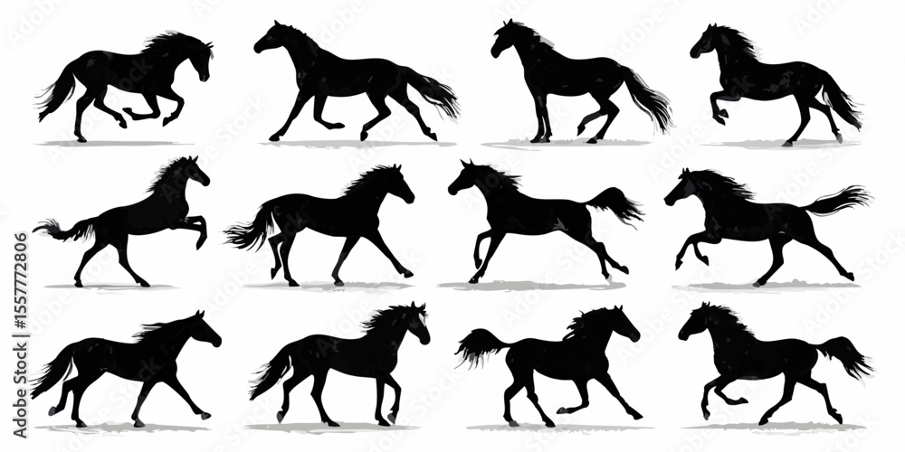 Obraz premium set of horse silhouettes