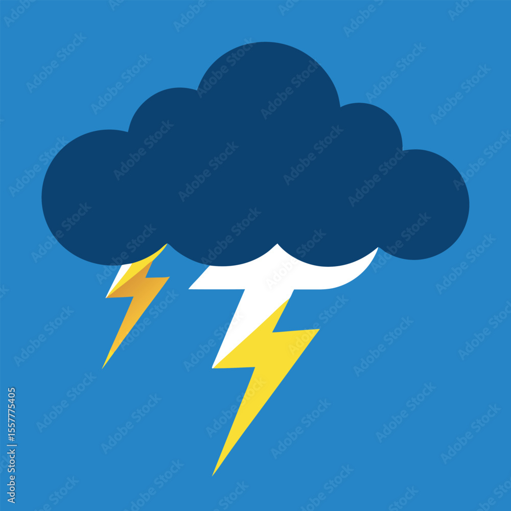 Vector art of a dark storm cloud with lightning isolated on white background Vector art of a dark storm cloud with lightning isolated on white background