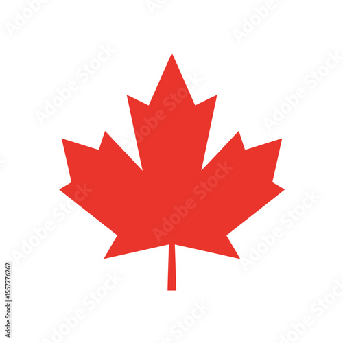A modern, geometric canadian maple leaf