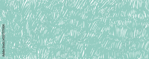 Light green crosshatch background. Childish colorful pencil texture banner. Grass effect background. Crayon or pencil cross hatch. Messy short lines texture banner. Organic sketch illustration.