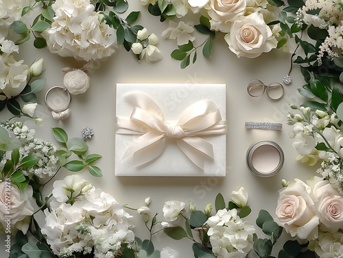 Elegant Wedding Gift Mockup Floral Frame Design