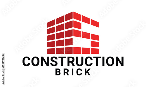 Letter S brick logo design vector template