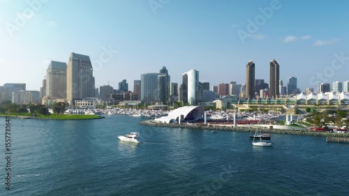 Breathtaking aerial footage captures the beauty of Downtown San Diego, highlighting its impressive skyline, vibrant marina, and a variety of exciting waterfront activities that draw visitors in