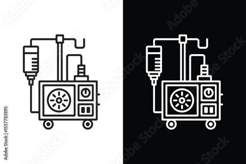 Anesthesia Machine icon vector on White Background ,Vector Art Illustration on white background.