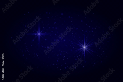 Wallpaper Mural Soft blue sparkles and glowing star flares with particles. Light effects on transparent dark background for festive scenes. Torontodigital.ca