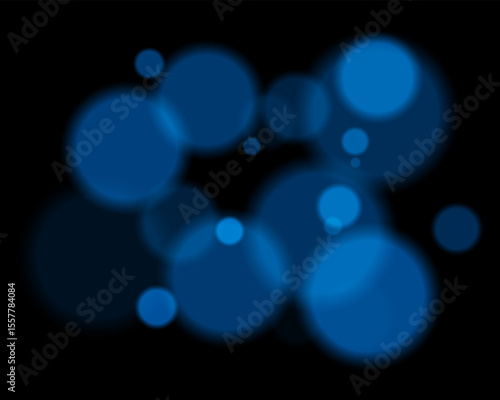 Colorful defocused round lights arranged randomly with soft glow and deep contrast. Smooth circular silhouettes create vibrant digital texture and hazy ambient style.