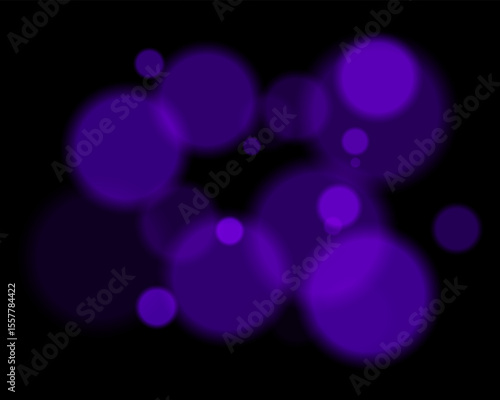 Colorful defocused round lights arranged randomly with soft glow and deep contrast. Smooth circular silhouettes create vibrant digital texture and hazy ambient style.