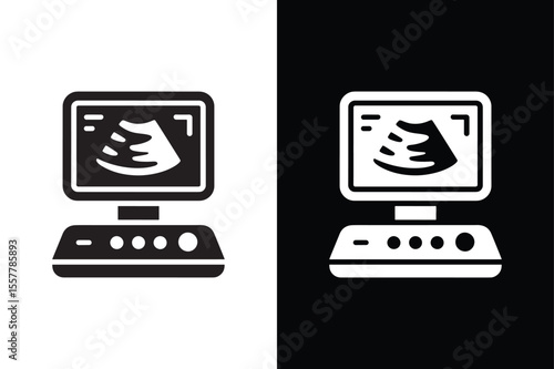 Ultrasound Machine icon vector on White Background ,Vector Art Illustration on white background.