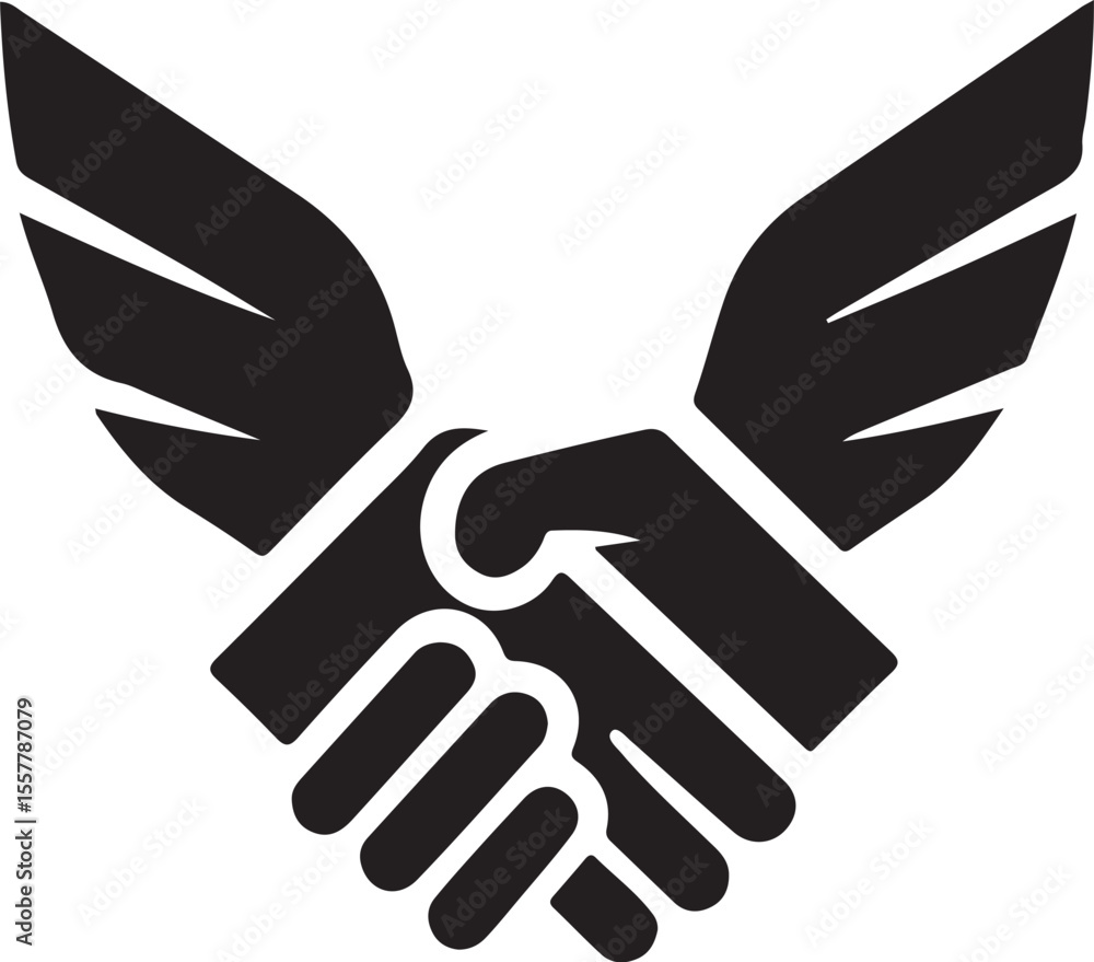 Fototapeta premium handshake icon vector illustration silhouette 