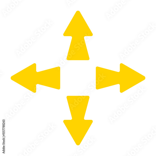 Navigation arrow icon. Outline arrows pointing in four directions. Represents control, positioning, orientation, or spatial interface navigation.