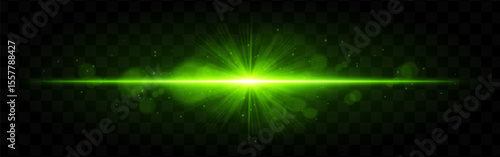 Light burst. Teal radiant glow with burst rays and soft floating sparkles on checkered transparent background, suitable for sci-fi themes.