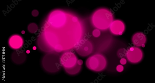 Purple glowing bokeh with layered circle particles and blur effect on black backdrop. Creates a dramatic, energetic visual for digital compositions.