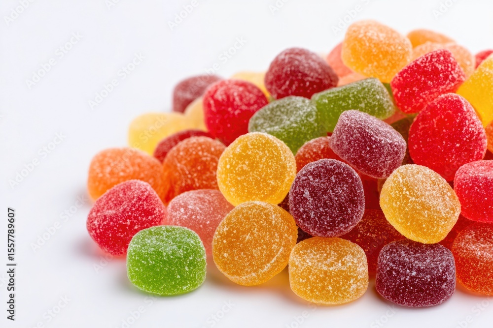 Colorful Jelly Candies on White Background Colorful Jelly Candies on White Background