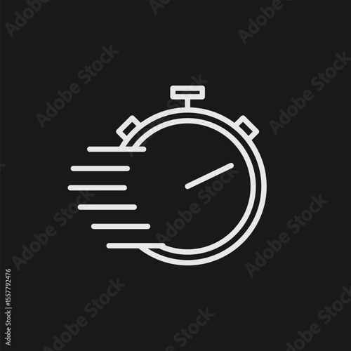 Fast Stopwatch Timer Icon for Express Delivery, Urgent Deadlines, and High-Speed Performance
