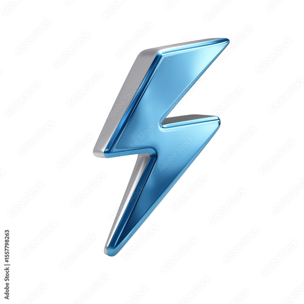 3d lightning bolt icon isolated on transparent white background 3d lightning bolt icon isolated on transparent white background