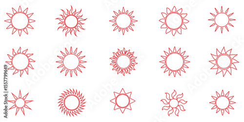 Wallpaper Mural Sun icon set in yellow color on white background. Sun simple icons collection. Yellow sun icon set, sunshine and solar glow, sunrise or sunset. Vector illustration. Design EPS 10 Torontodigital.ca